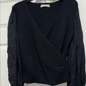 Anthropologie Elegant Black V-Neck Blouse